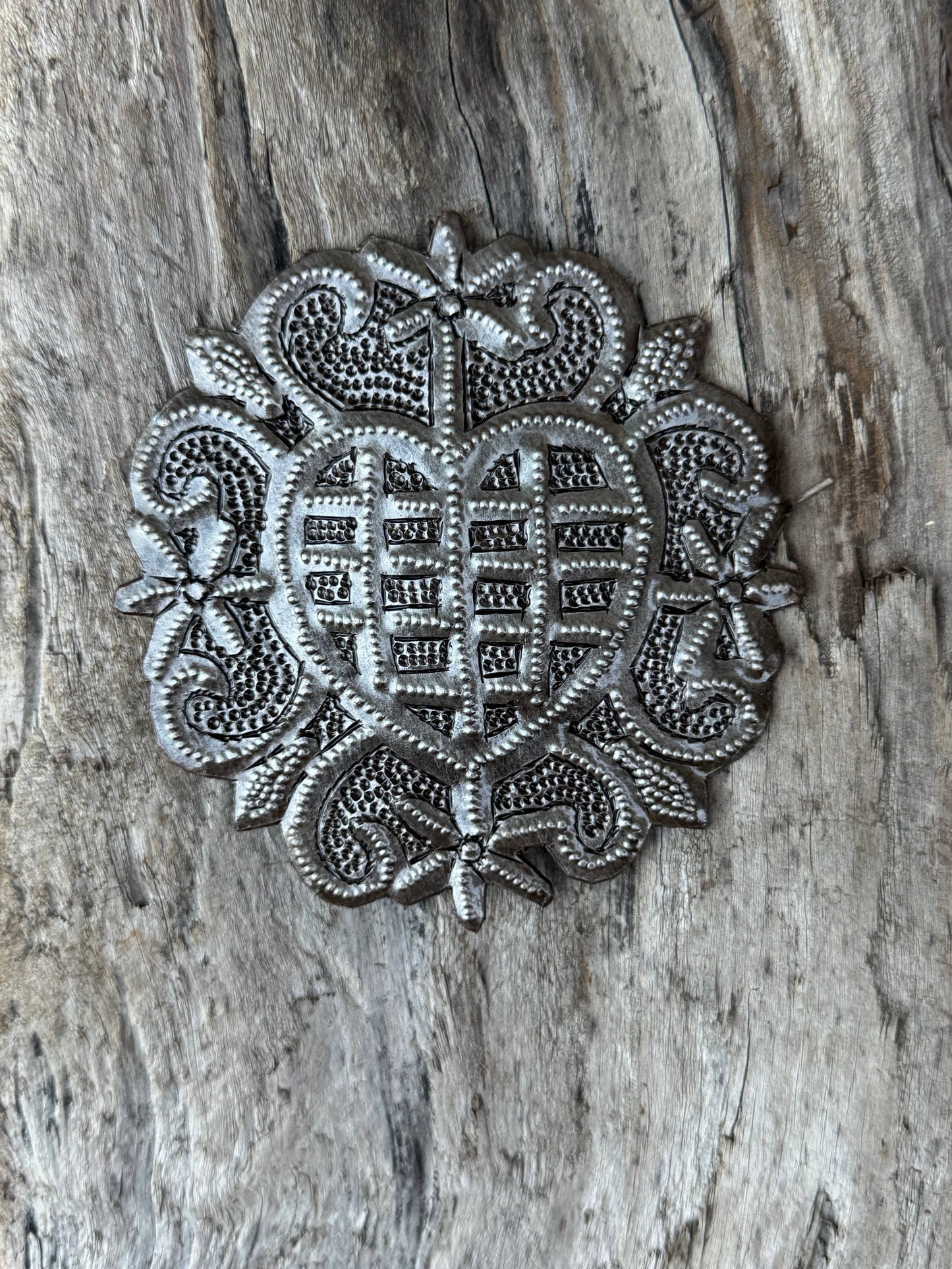 Erzulie Freda Metal Veve Ornament Handmade in Haiti