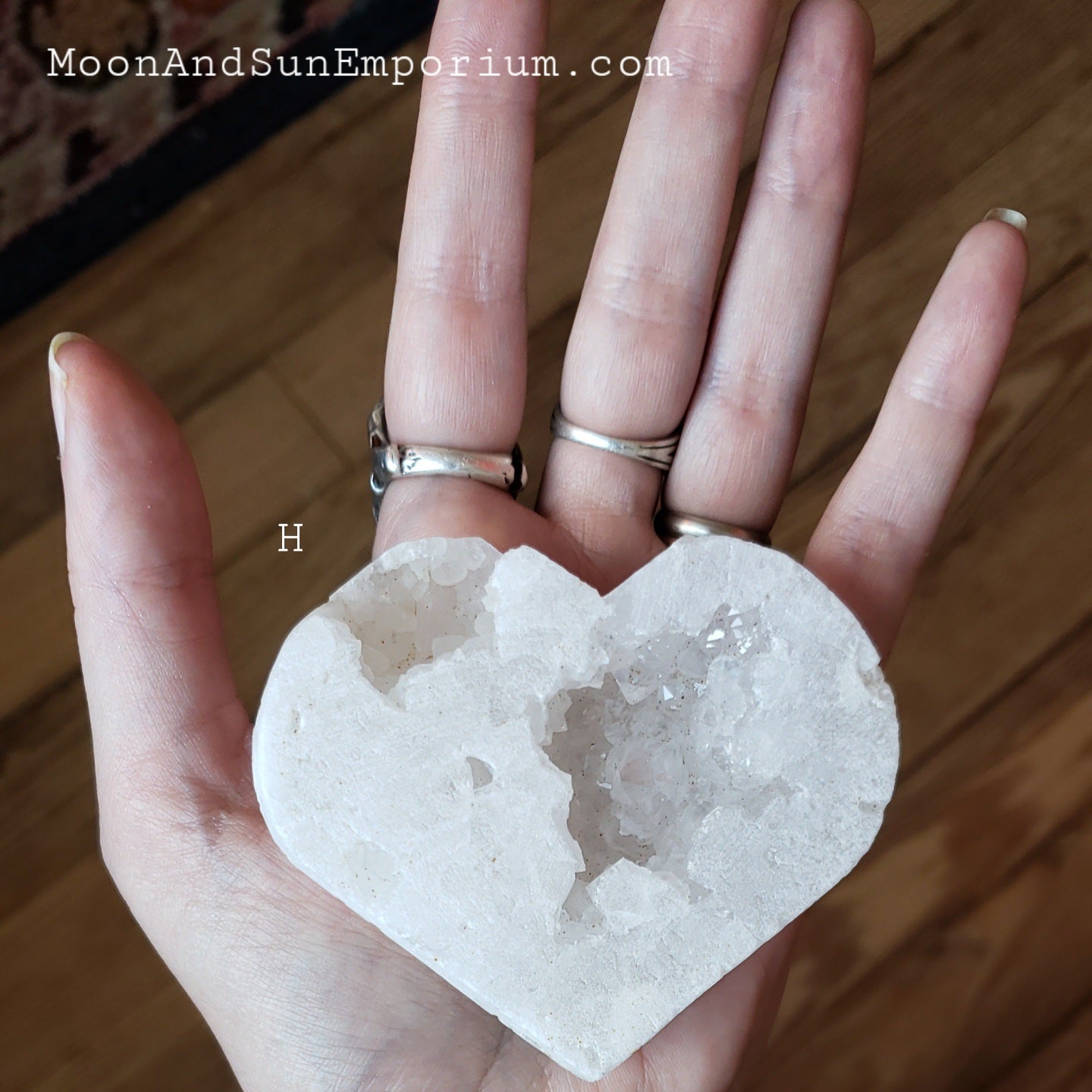 Dreamy Druzy Carved Crystal Quartz Heart