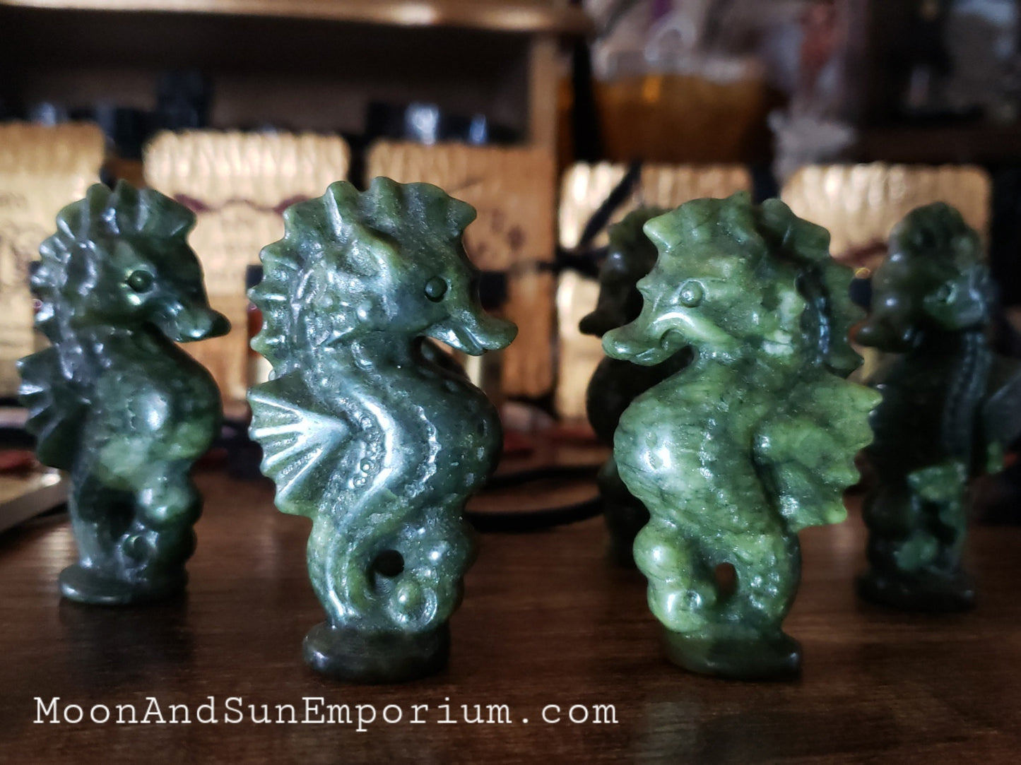 Carved Crystal Jade Seahorse