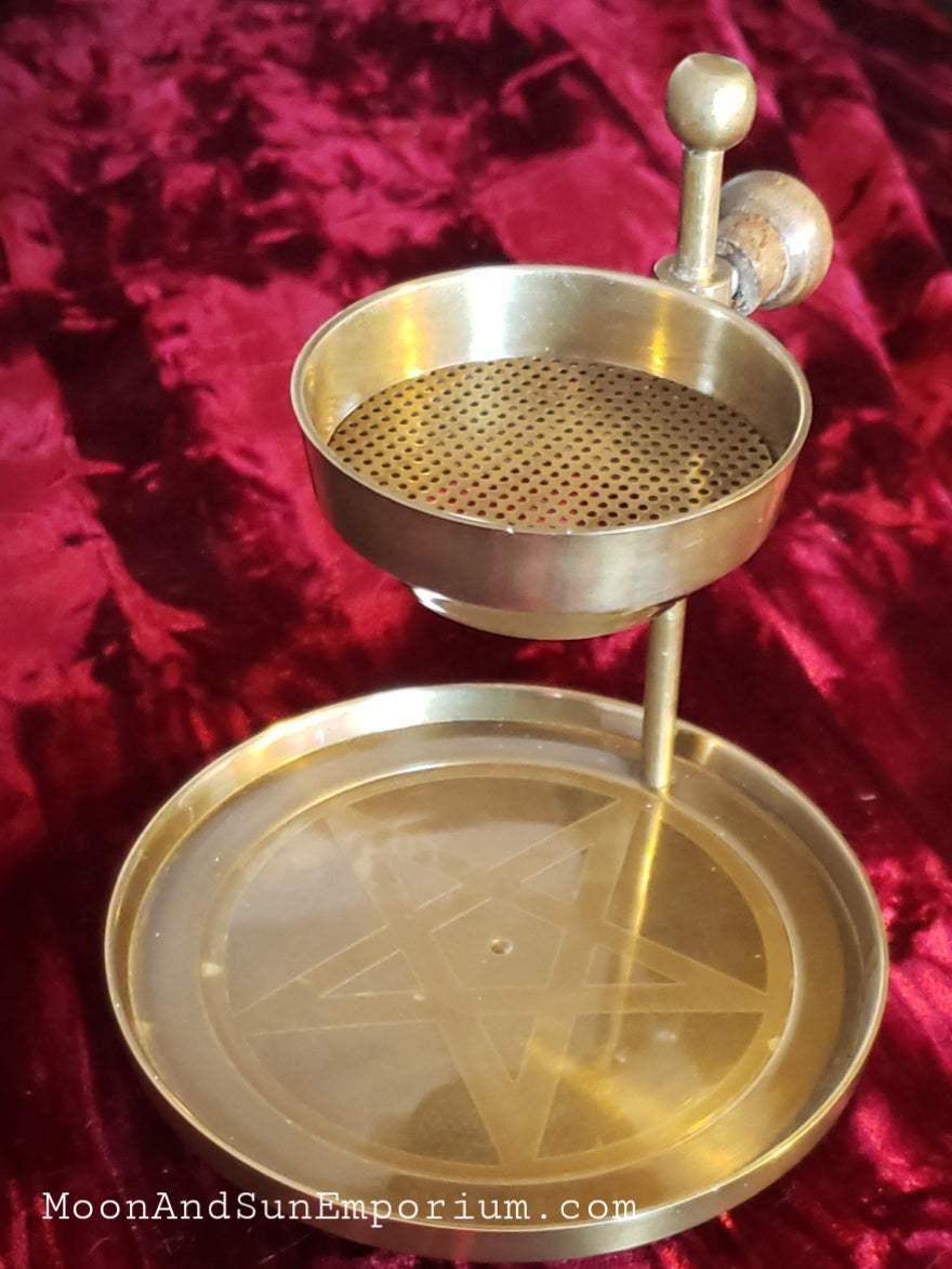 Brass Pentagram Incense Warmer
