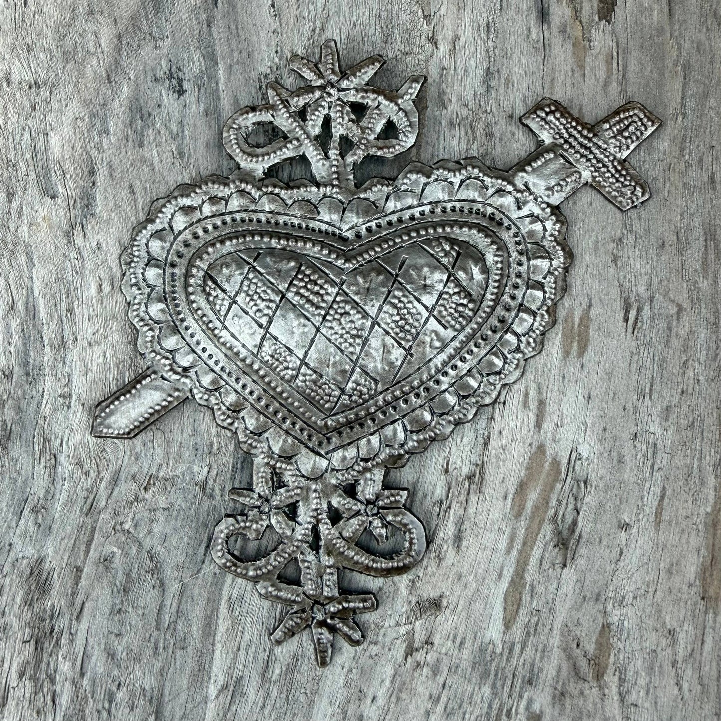 Erzulie Dantor Metal Veve Ornament Handmade in Haiti