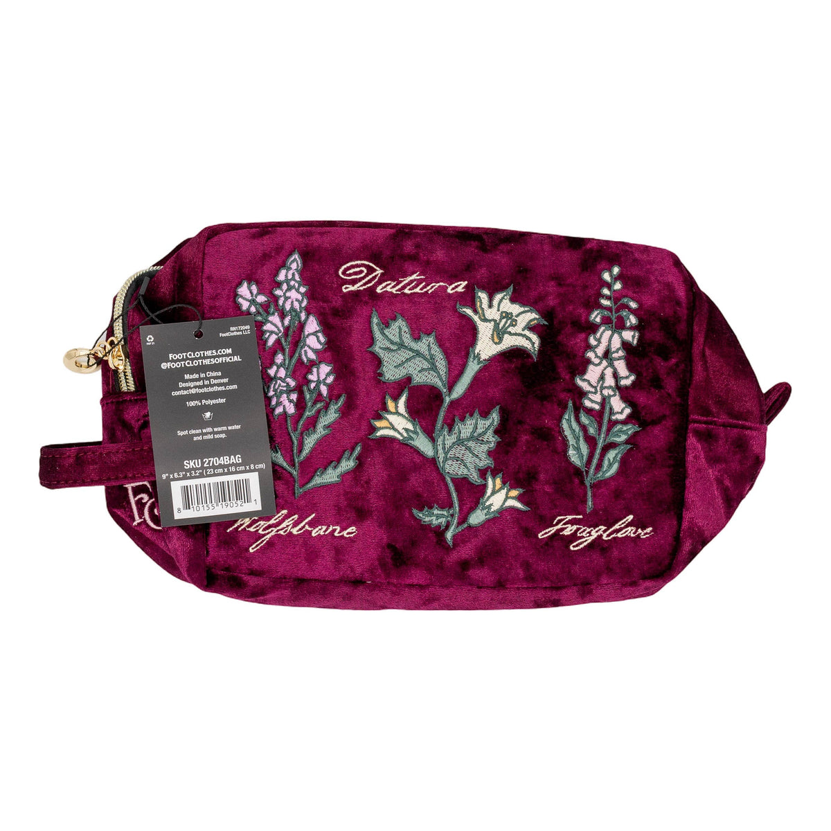 Baneful Botany Velvet Cosmetic Bag
