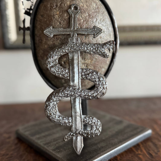 Sword & Serpent Metal Ornament Handmade in Haiti
