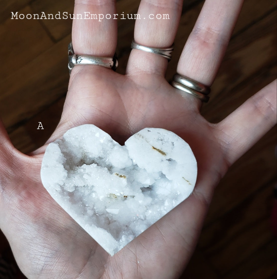 Dreamy Druzy Carved Crystal Quartz Heart