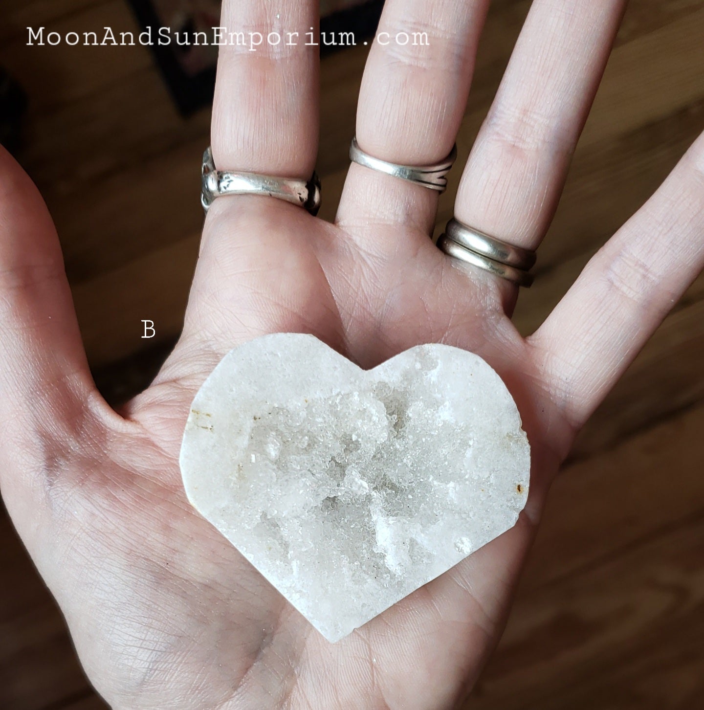Dreamy Druzy Carved Crystal Quartz Heart