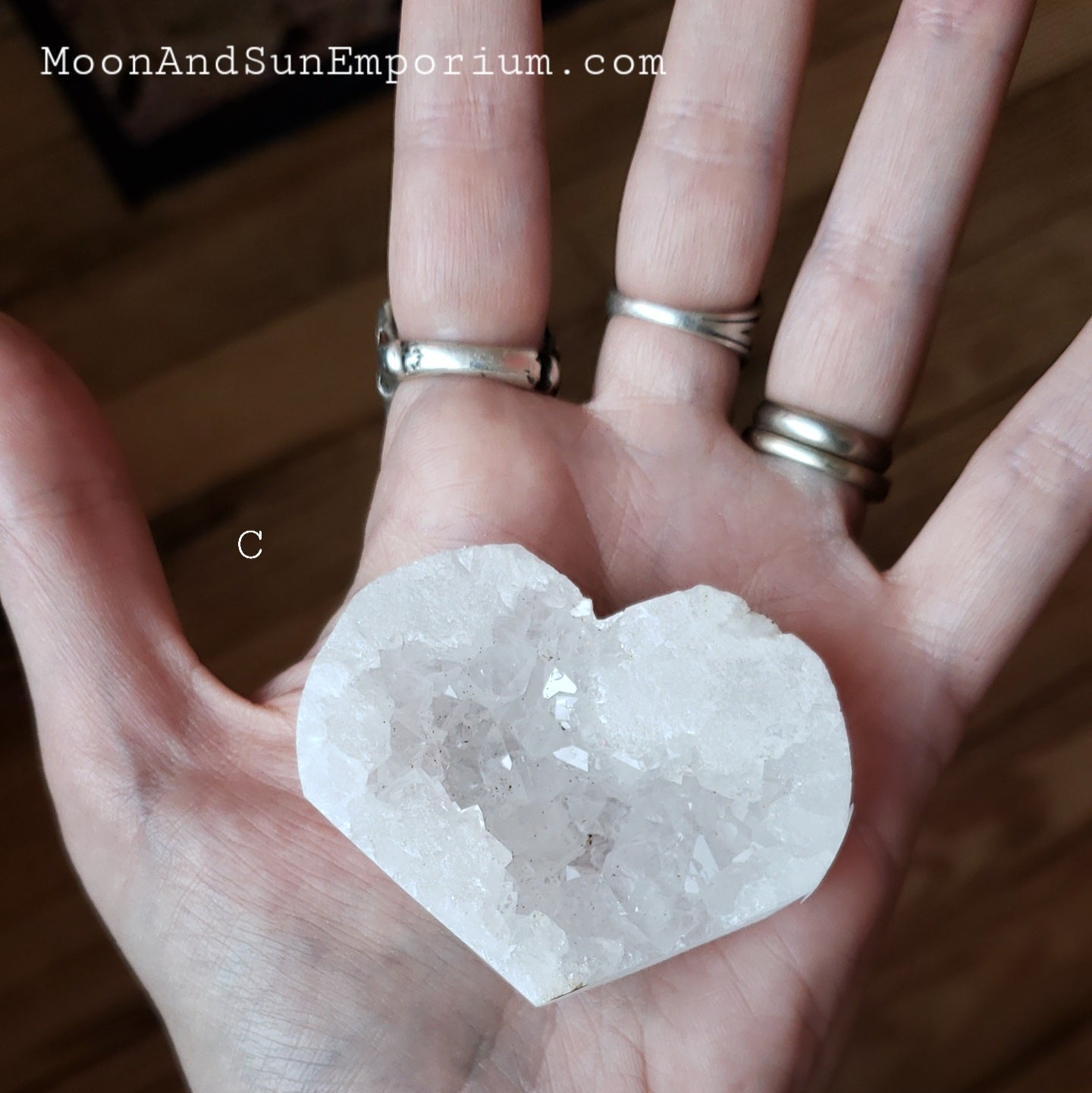 Dreamy Druzy Carved Crystal Quartz Heart