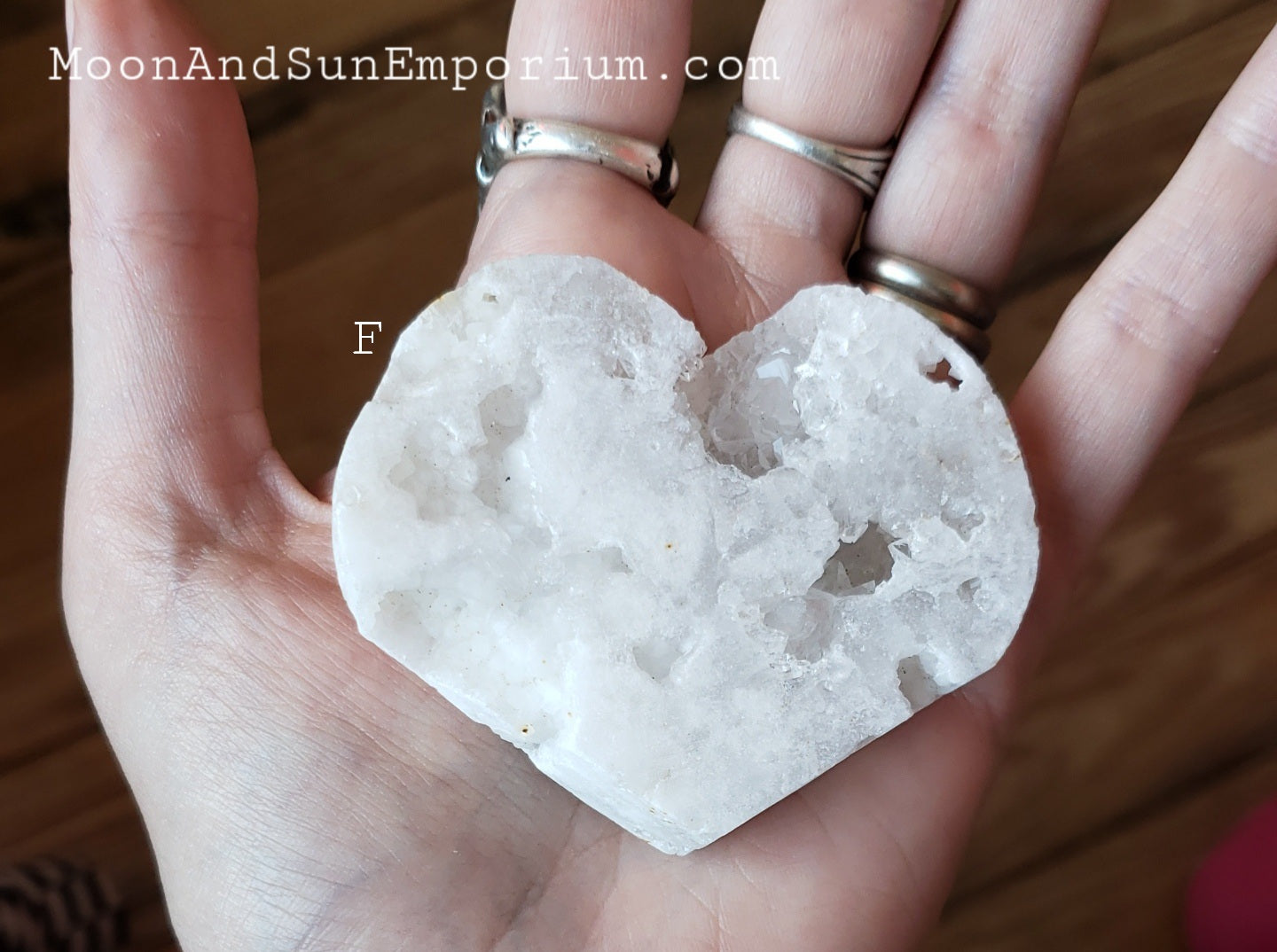 Dreamy Druzy Carved Crystal Quartz Heart