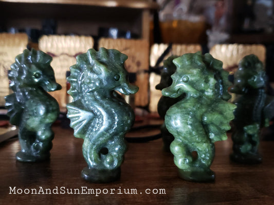 Carved Crystal Jade Seahorse