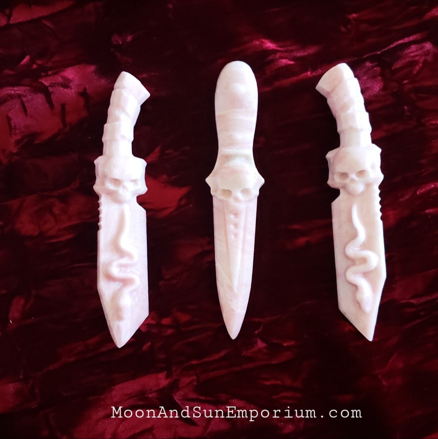 Pink Opal Skull Ornamental Ritual Dagger