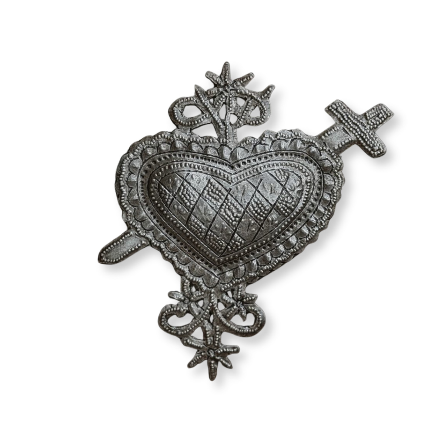 Erzulie Dantor Metal Veve Ornament Handmade in Haiti