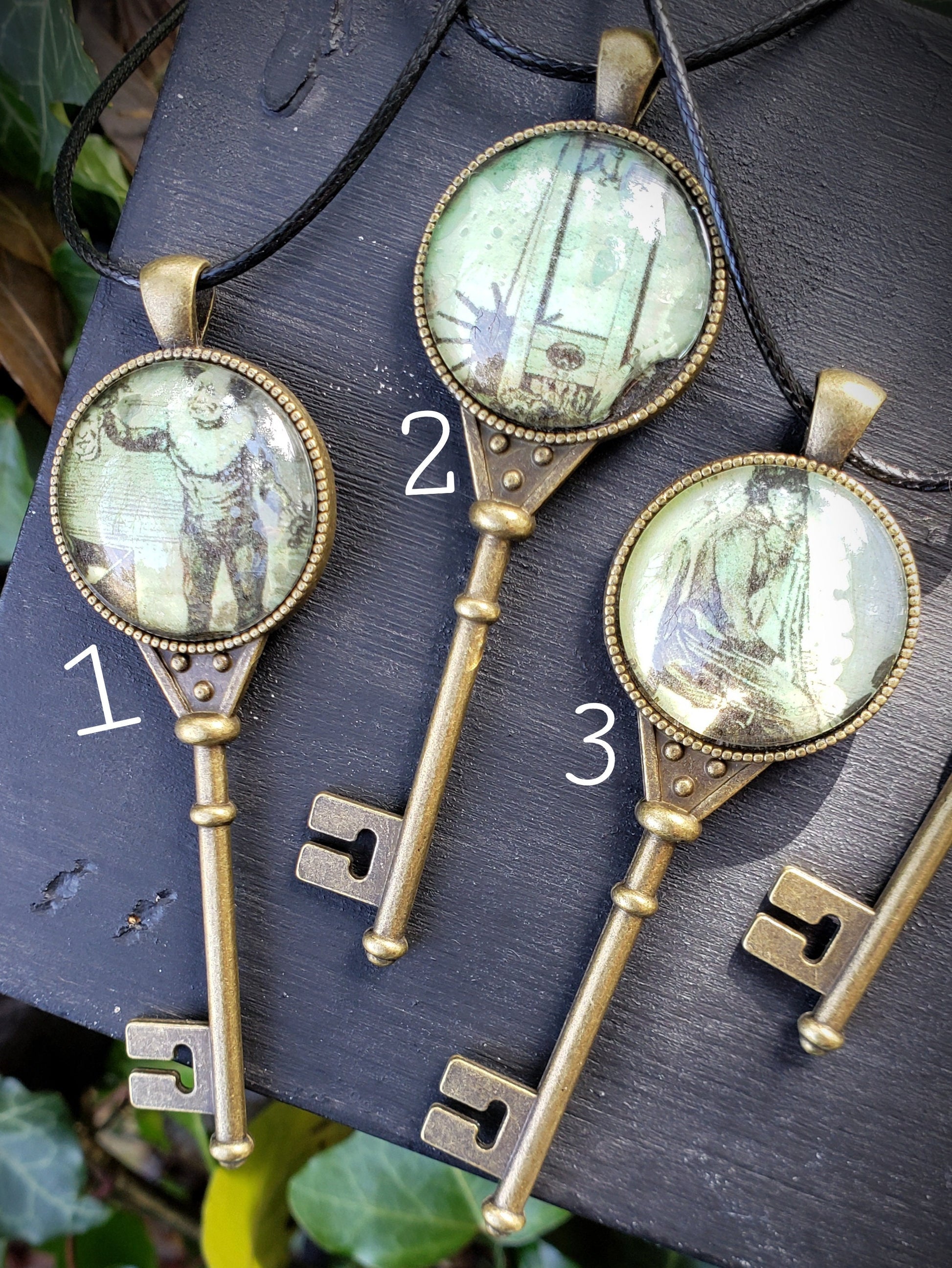 One Creepy Key Pendant, Divination Pendulum, Gothic Ornament, Guillotine Jewelry, Cremation, Sideshow Oddities Curiosities