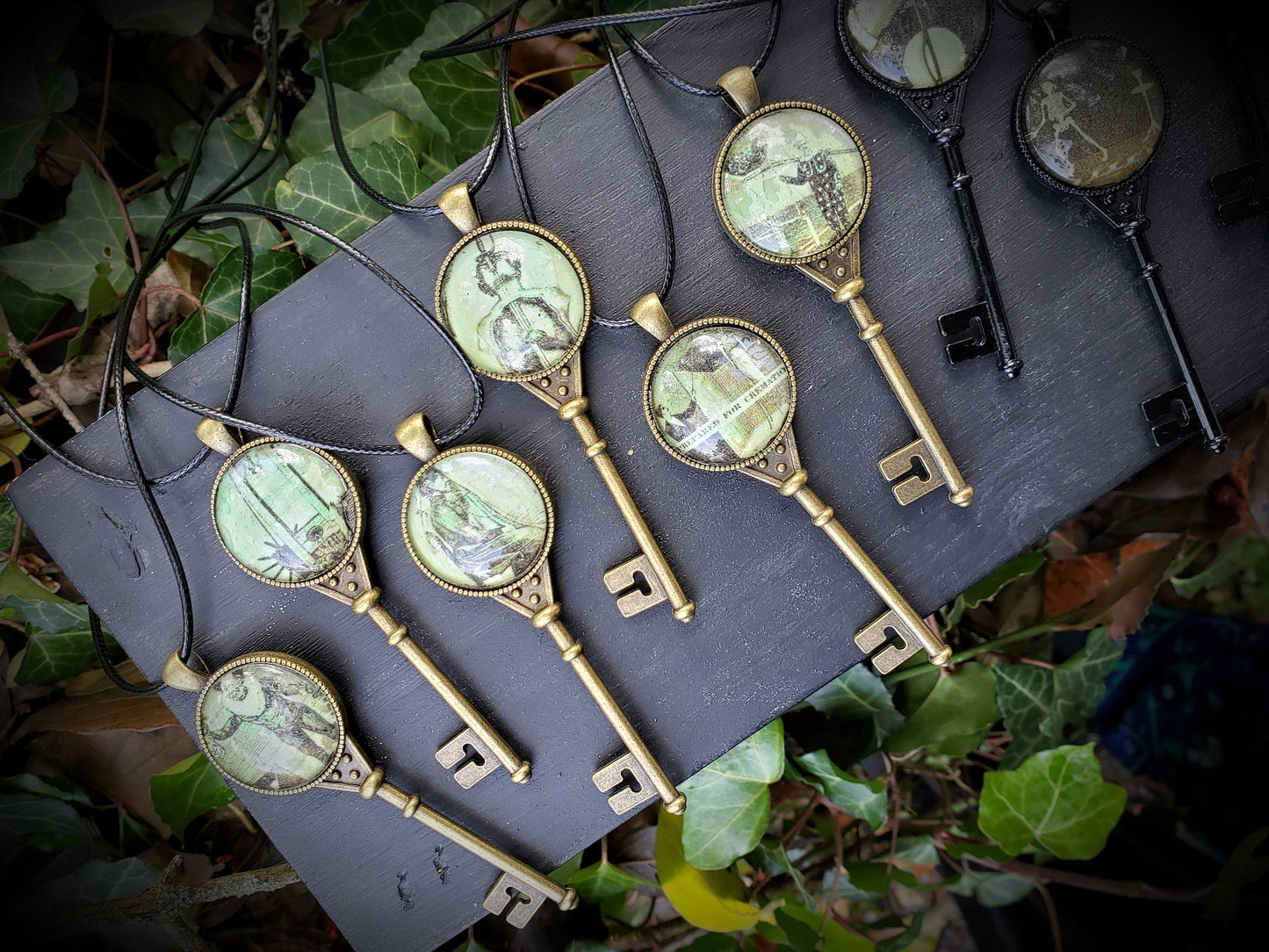 One Creepy Key Pendant, Divination Pendulum, Gothic Ornament, Guillotine Jewelry, Cremation, Sideshow Oddities Curiosities